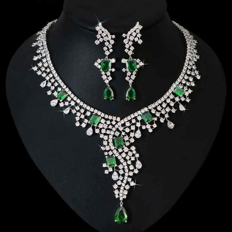 Costume de bijoux de mariée en zircon de style exotique