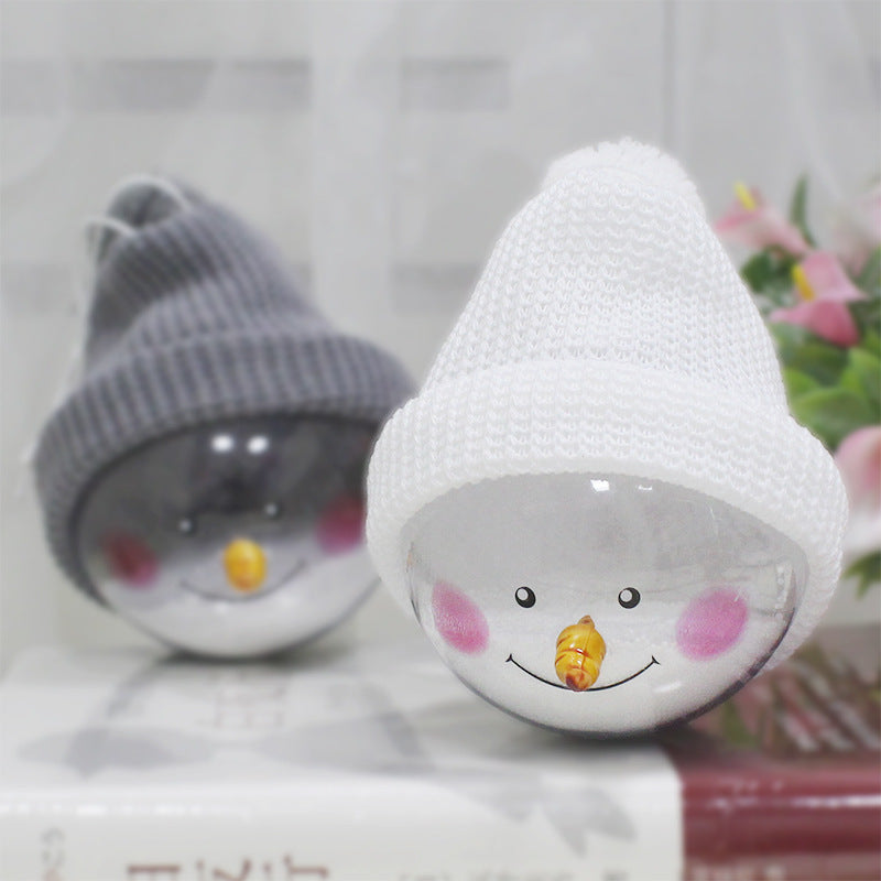 Décorations de noël créatives, bonhomme de neige, jouets pour enfants, boule de noël en plastique, pendentif de noël