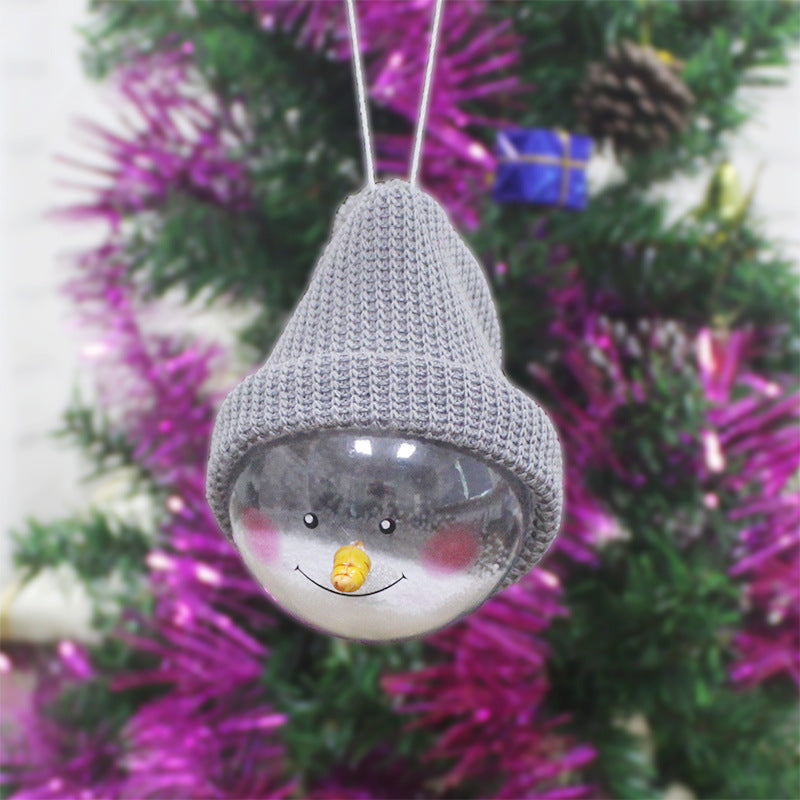 Décorations de noël créatives, bonhomme de neige, jouets pour enfants, boule de noël en plastique, pendentif de noël