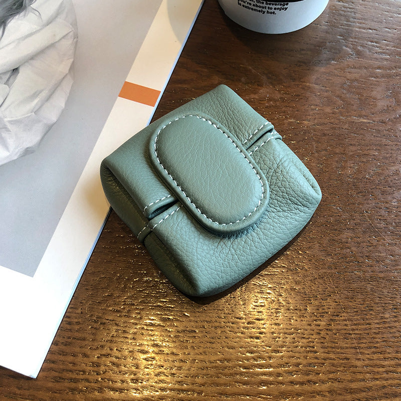 Porte-Monnaie Femme Boucle Première Couche en Cuir de Vachette Porte-Monnaie Porte-clés Sac de Transport