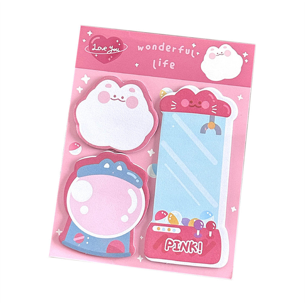 Combinaison de Notes autocollantes de dessin animé, Style Girly, Message créatif, autocollants de forme spéciale, papier de notes mignon pour compte à main d'étudiant