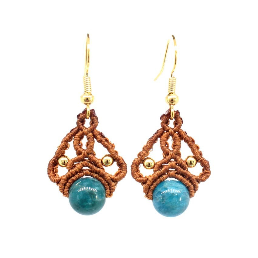 Ethnic Style Wax Line Hand-woven Earrings