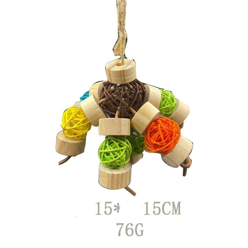 Toy Bird Vine Bal Wooden Nibbling Bird Supplies Cage Accessories Toys