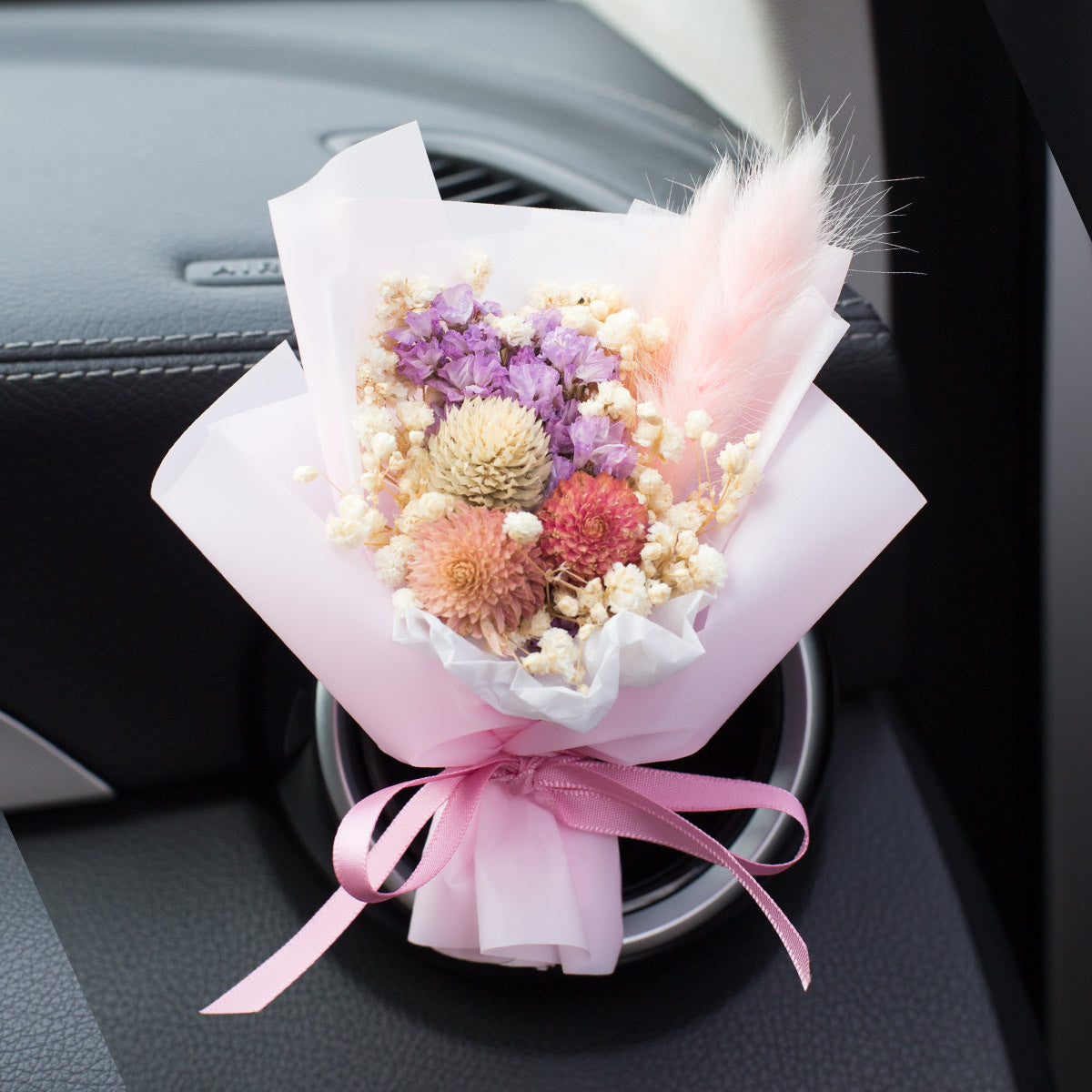 Parfum de ventilation d'aromathérapie pour voiture, Bouquet séché éternel créatif fait à la main, ornement de roses