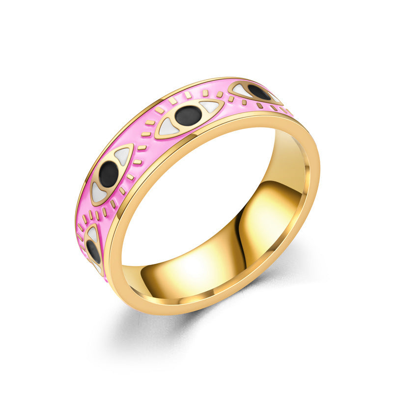 Bague de couple en acier titane à la mode pour femmes
