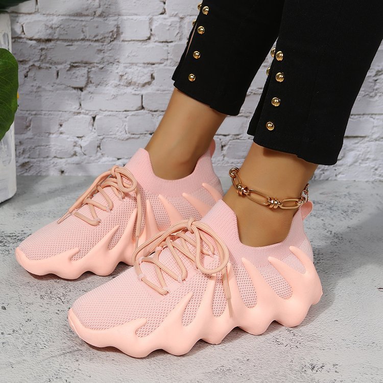 Octopus tricoté semelle en caoutchouc Sneaker femme mâle grande taille chaussures à semelle souple