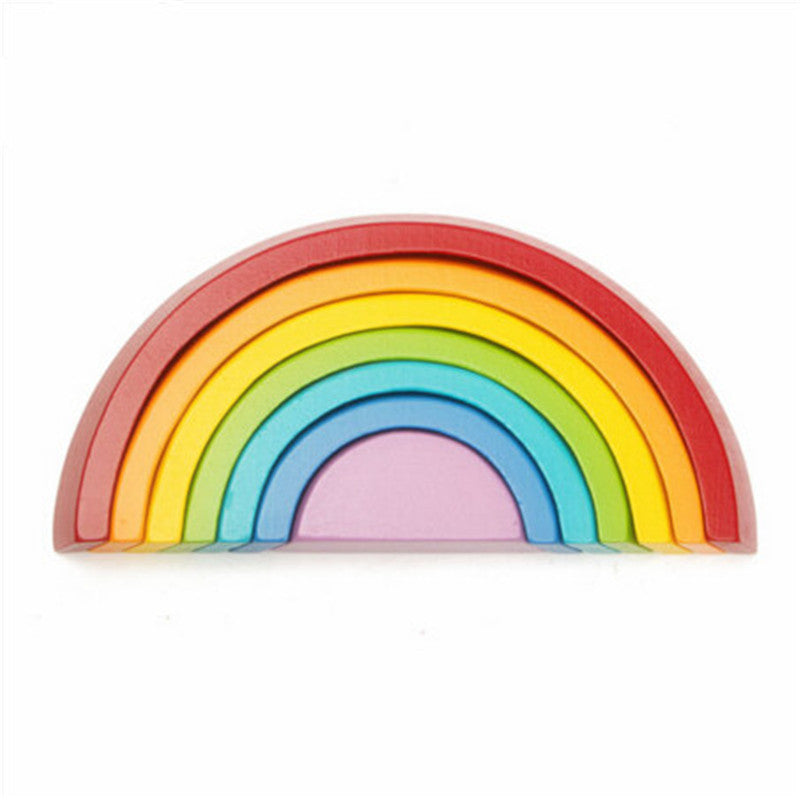 Bloques de madera para niños Bloques de construcción de madera del arco iris 