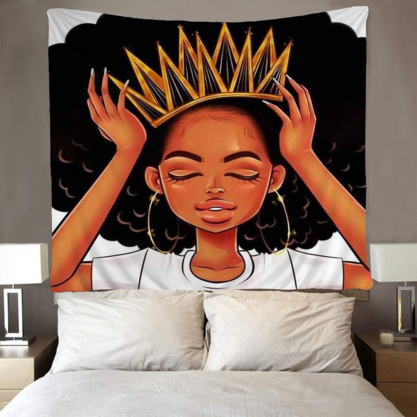 Tapiz con estampado de muebles.