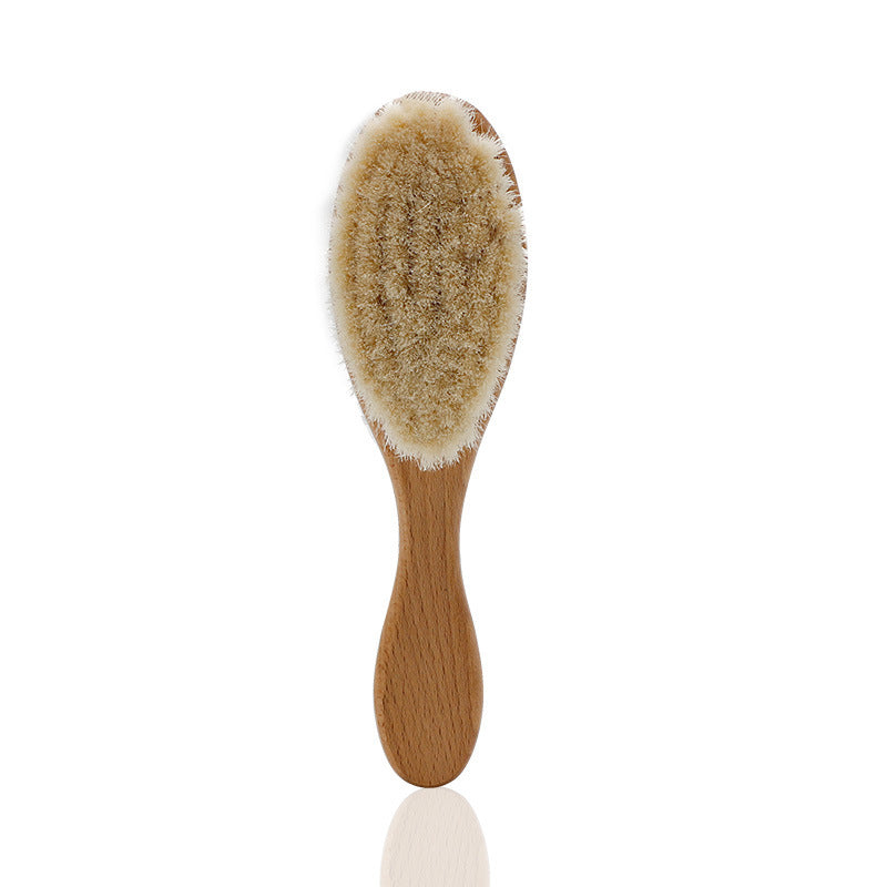 Brosse à shampoing pour bébé, brosse en laine de bois massif