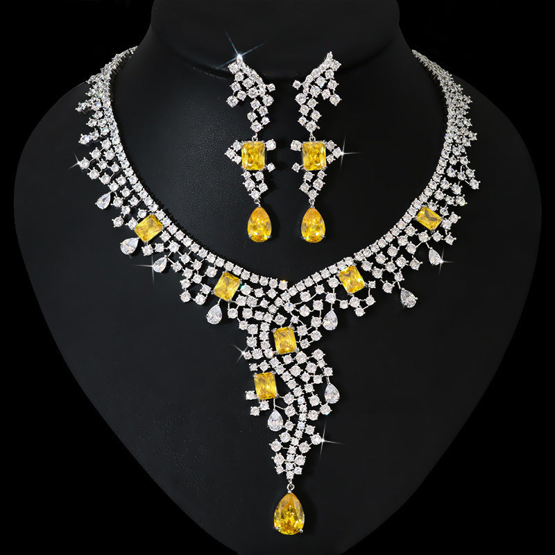 Costume de bijoux de mariée en zircon de style exotique