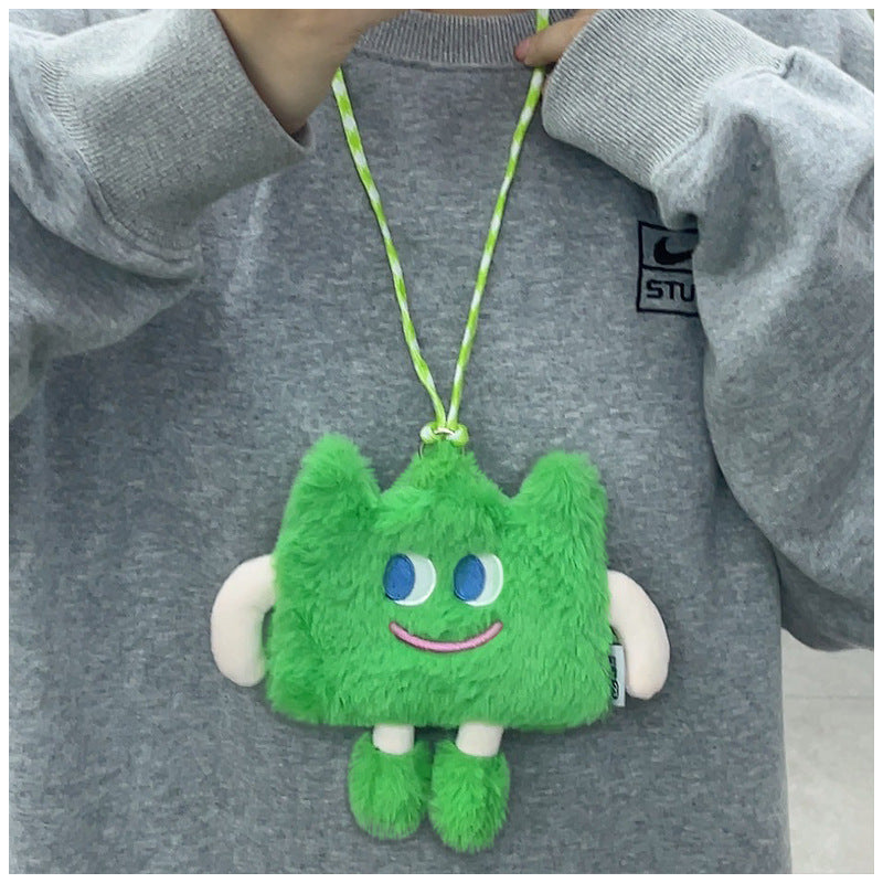 Sac de téléphone portable en paille émotionnelle, sac à bandoulière en peluche mignon pour femme
