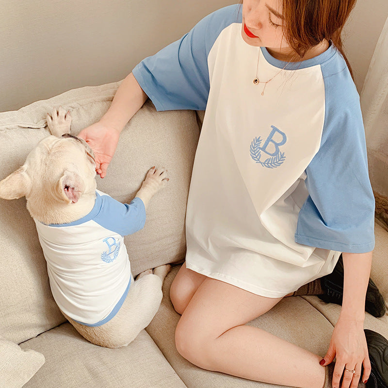 Ropa para perros ropa de manga corta para padres e hijos