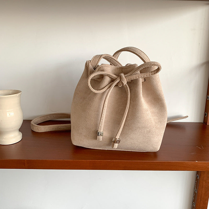 Women's Drawstring Bag Drawstring Mini Bucket Bag Special-interest Design Shoulder Bag