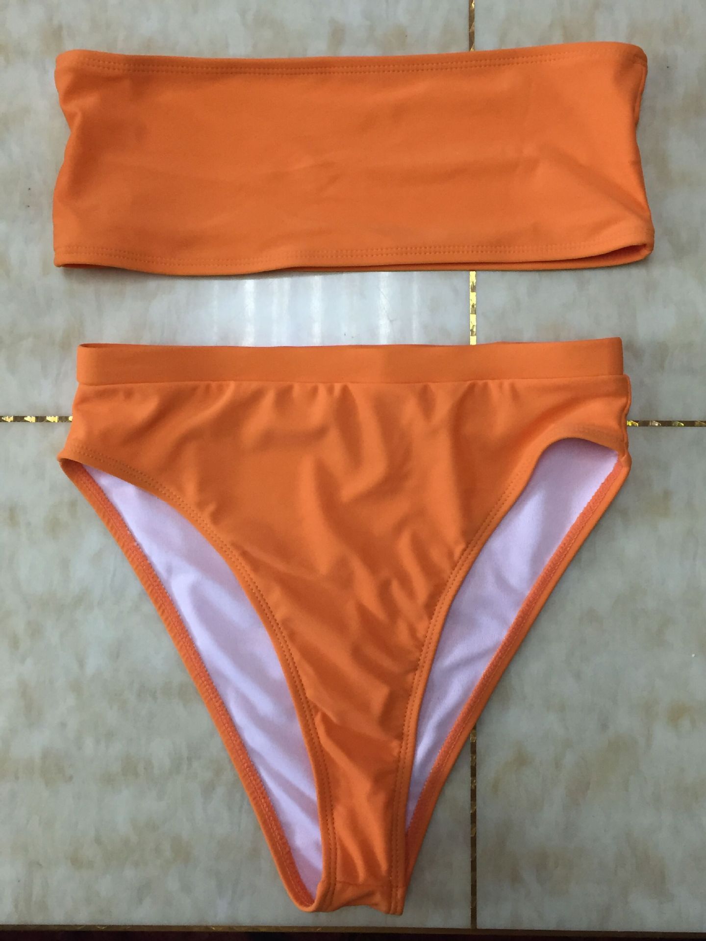 Maillot de bain sexy deux pièces enveloppant la poitrine, ensemble de bikini, haut tubulaire