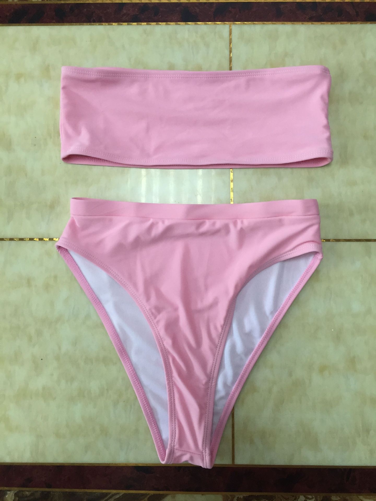 Maillot de bain sexy deux pièces enveloppant la poitrine, ensemble de bikini, haut tubulaire