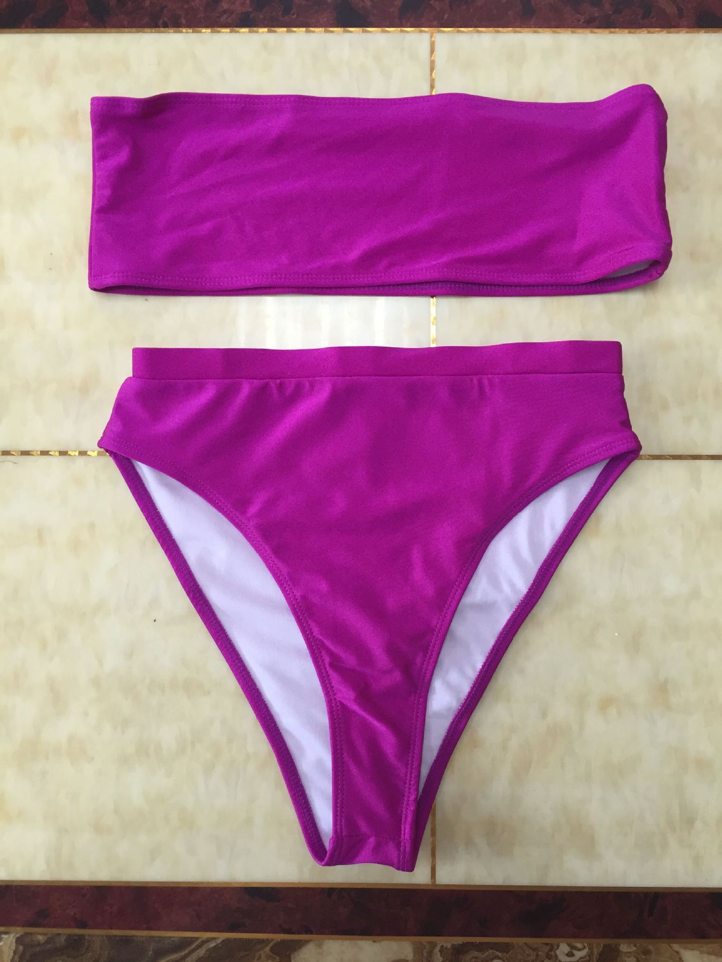 Maillot de bain sexy deux pièces enveloppant la poitrine, ensemble de bikini, haut tubulaire