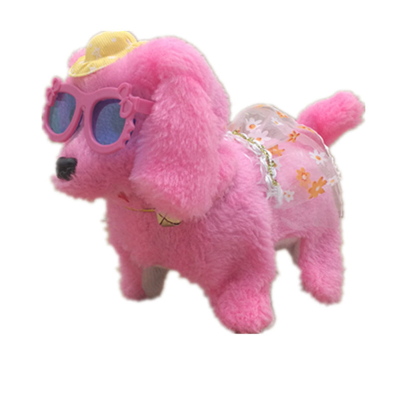 Robot électronique de simulation de chien, peluche, corde de marche, chiot