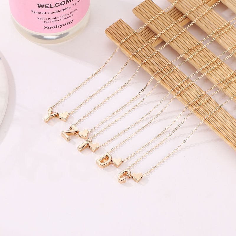 European And American Fashion Love 26 English Letter Simplicity Necklace