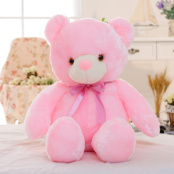 Créatif éclairage LED ours en peluche animaux en peluche jouet coloré brillant cadeau de noël pour enfants oreiller