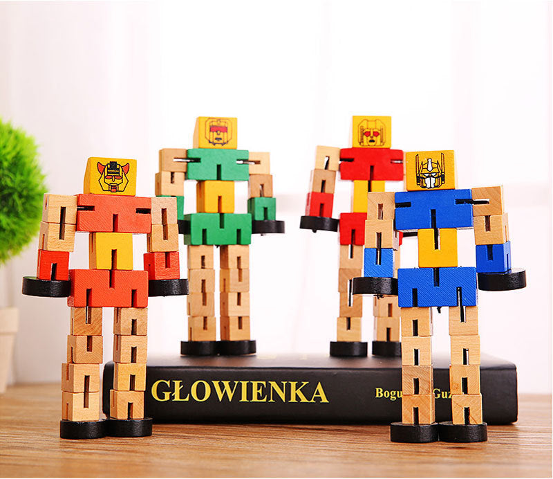 jouets robots en bois
