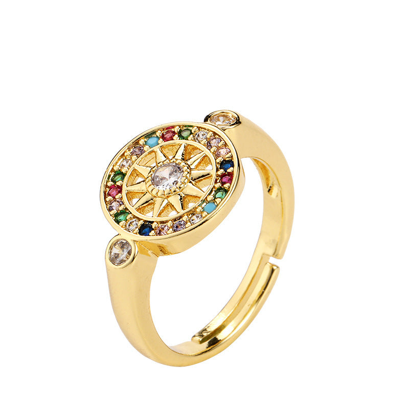 Bague étoile à Six branches pour femme, diamant complet, polyvalent