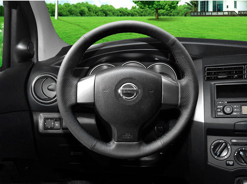 Couvre volant en cuir cousu main