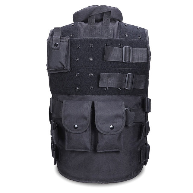 Gilet tactique noir pour hommes, gilet de chasse militaire