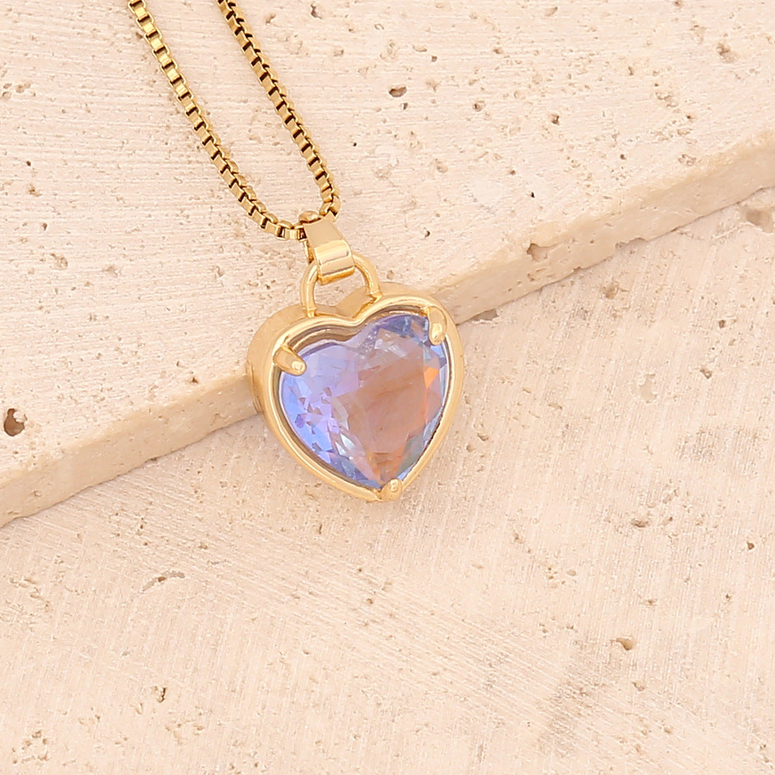 Collar De Corazón Degradado Multicolor De Moda