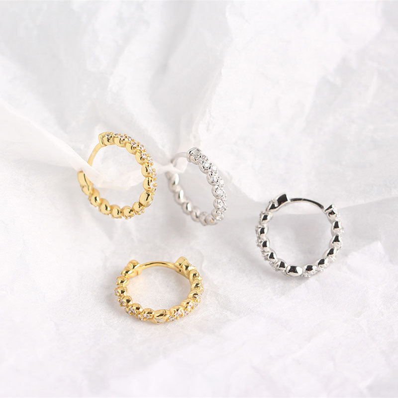 Boucles d'oreilles Vintage à motif de vis, plaqué or, Zircon pour femmes