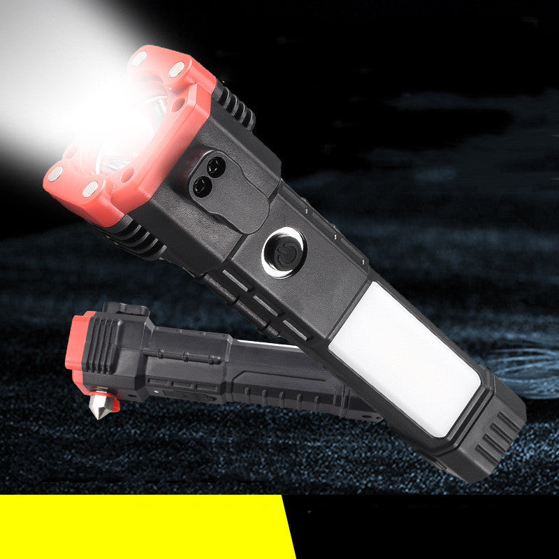 Marteau de sécurité pour voiture, puissance de charge multifonctionnelle, lampe de travail, feu d'urgence, auto-sauvetage, bris de fenêtre, lampe de poche d'auto-défense