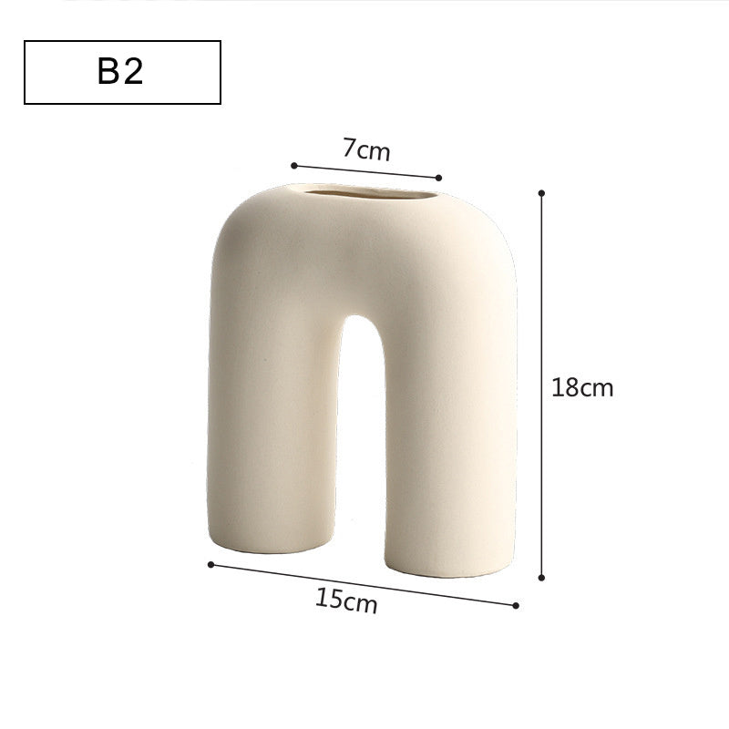 Ornements de fleurs de vase en céramique minimaliste moderne