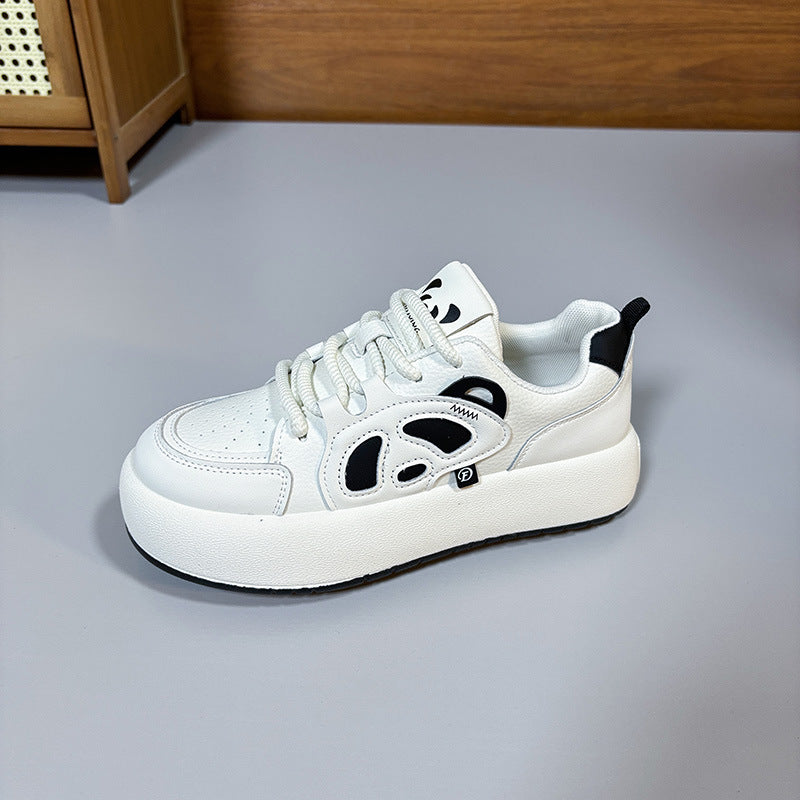 Baskets à plateforme antidérapantes, chaussures de sport décontractées, Panda noir et blanc, confortables, respirantes, à lacets, blanches