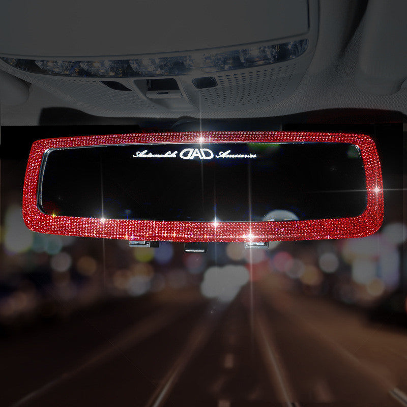 Preciosos productos de decoración de espejo interior de coche con diamantes tachonados para damas