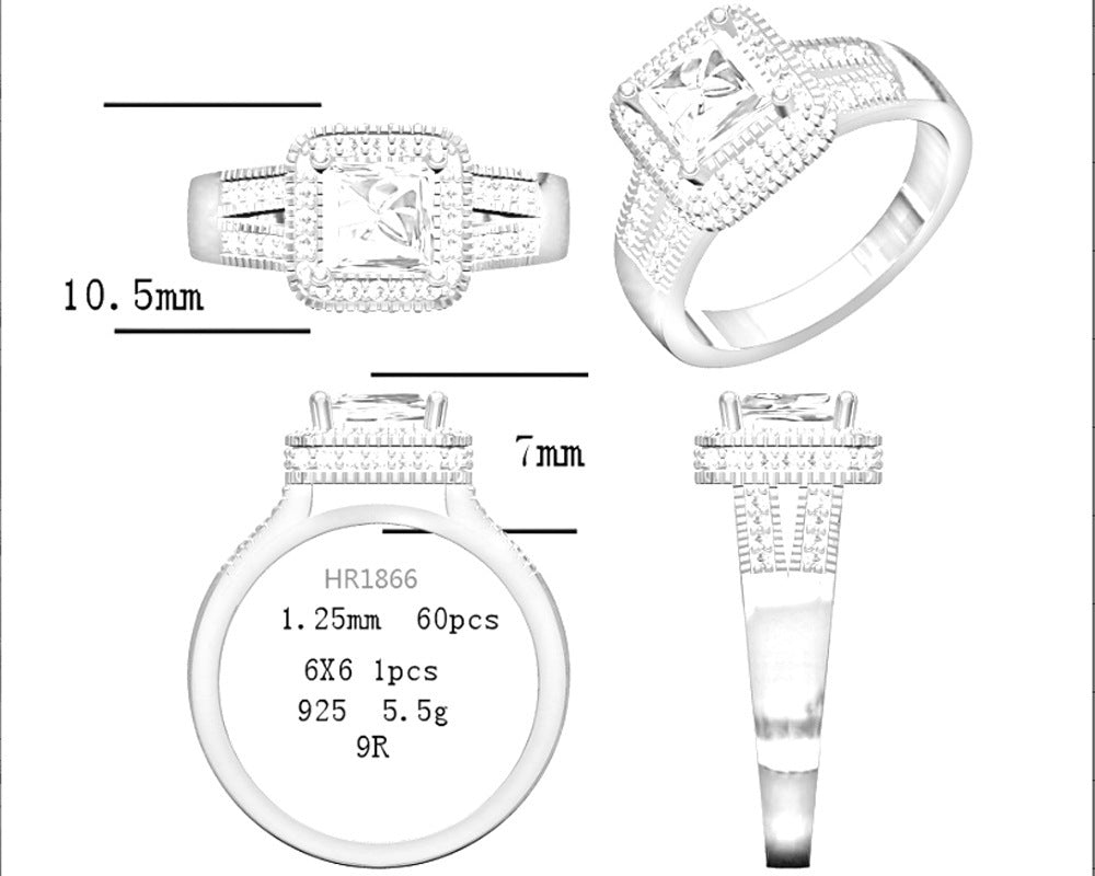 Women's S925 Silver Zircon Ring