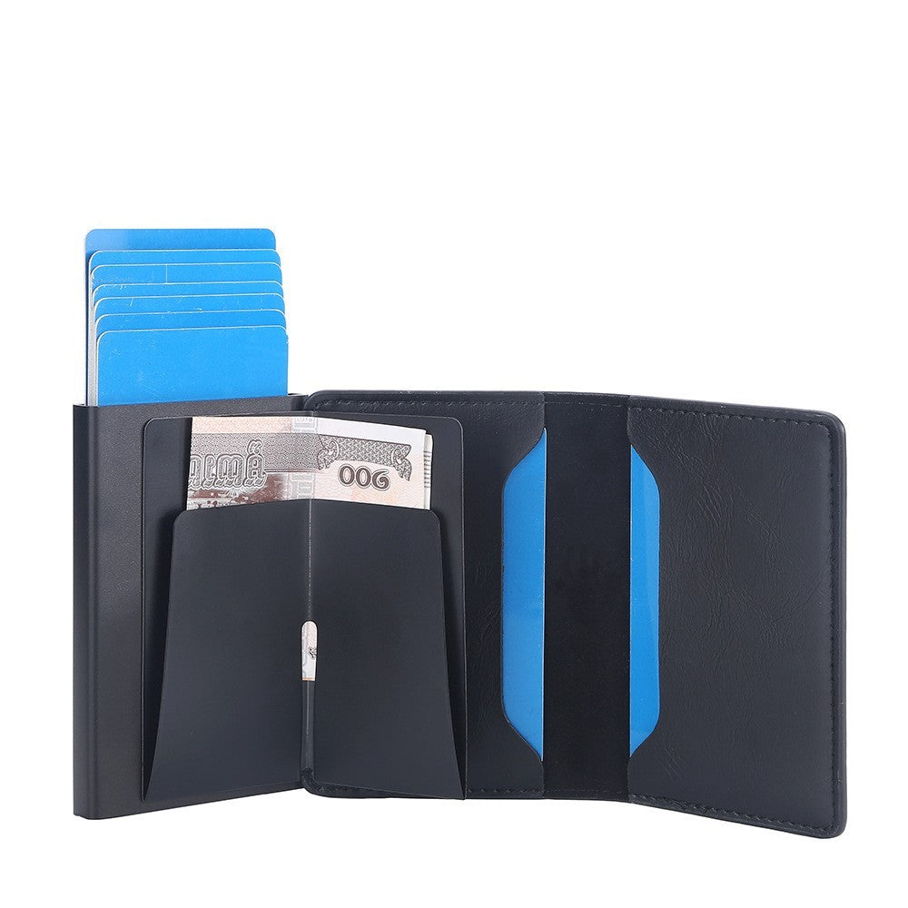 Pince à cartes anti-démagnétisation en cuir Crazy Horse pour hommes