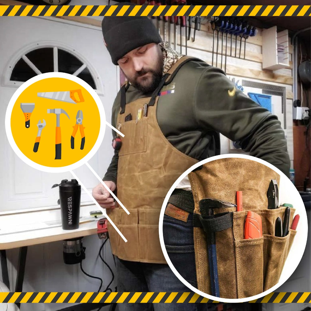 Leather webbing apron