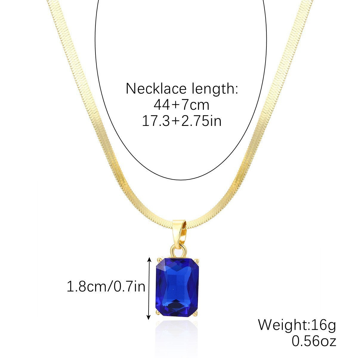 Chaîne de clavicule pendentif gemme de haute qualité européenne et américaine