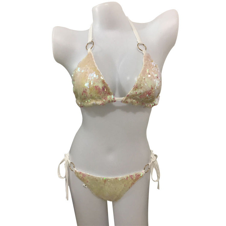 Maillot de bain à paillettes, soutien-gorge, bretelles, Sexy, transfrontalier, bikini, costume avec modèles d'explosion, pour le corps, 2021