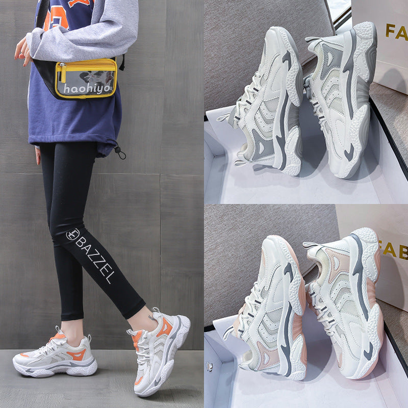 Chaussures de sport décontractées respirantes à plateforme en maille unique pour femmes