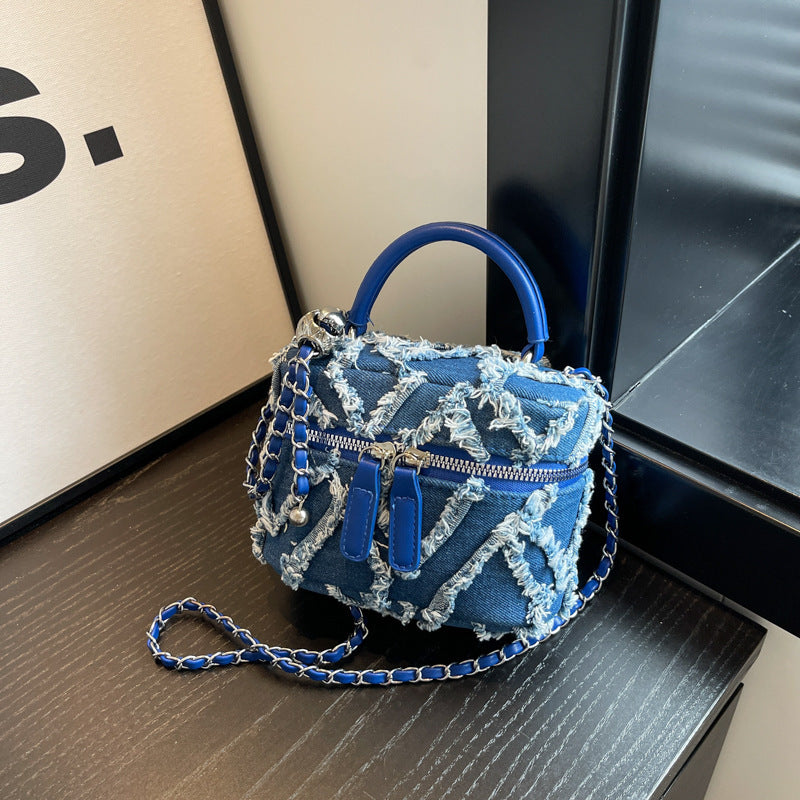 Tassel Box Portable Square Pouch Women's Chain Shoulder Messenger Bag