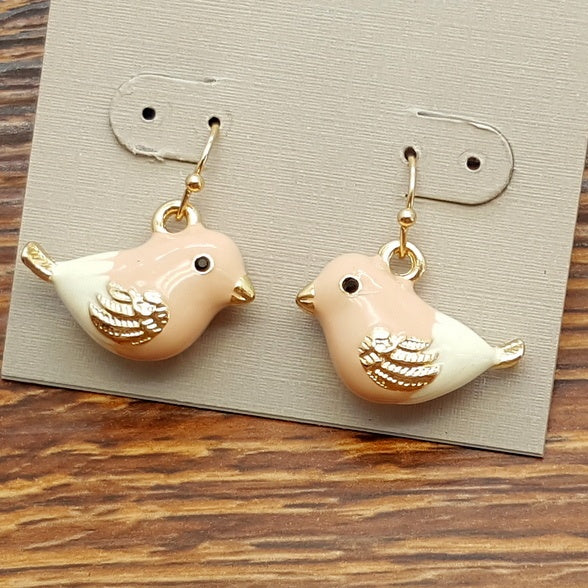 Colored Enamel Glaze Lovely Birds Creative Earrings
