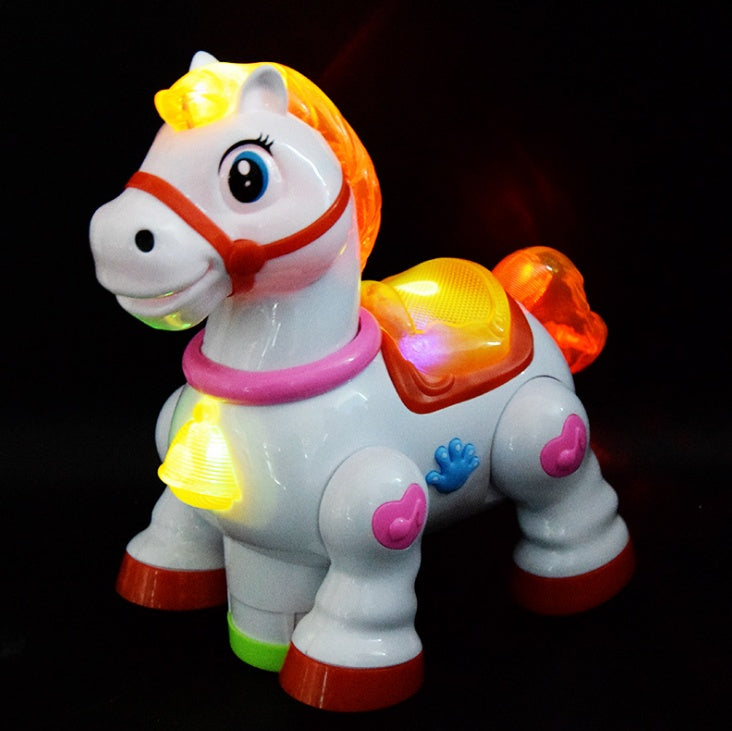 Jouet de cheval de bande dessinée électrique dansant, bébé apprenant à ramper jouets éducatifs avec musique lumière jouets éducatifs pour bébé bébé