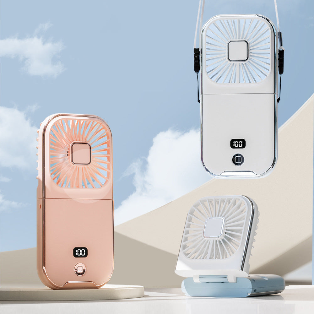Ventilador pequeño portátil plegable con pantalla digital