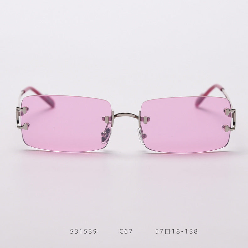 Lunettes de soleil sans monture à bords coupés