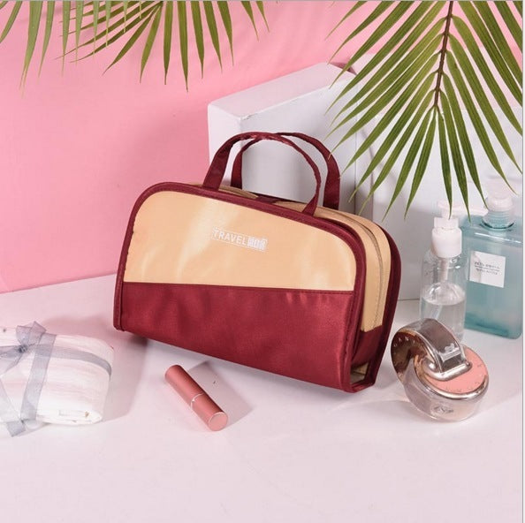 Sac de rangement cosmétique simple de grande capacité assorti aux couleurs
