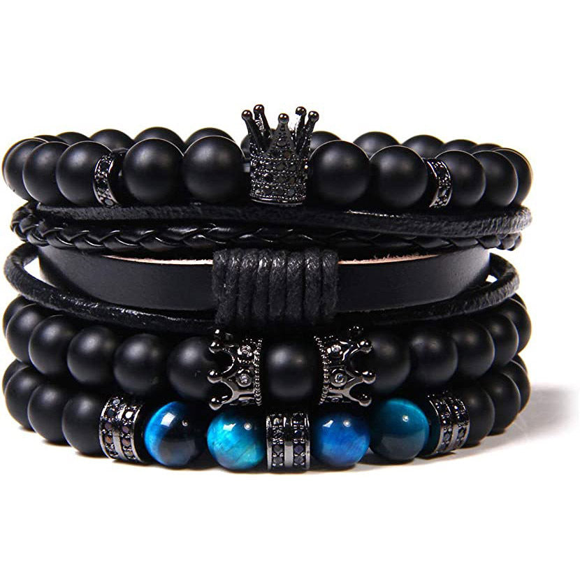 Bracelet en cuir multicouche de personnalité de la mode