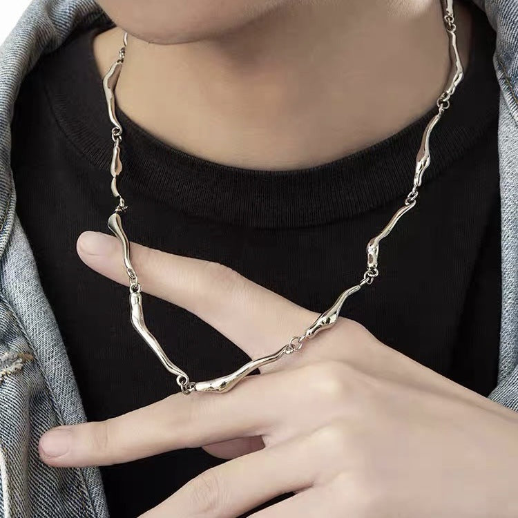 Twisted Wave Pattern Necklace For Men And Women