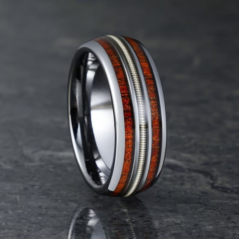 Fashion New Double Wood Grain Ring