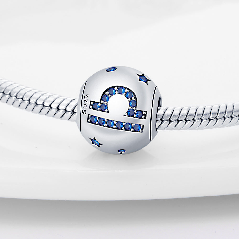 Nouveau Douze Constellation perles dispersées S925 en argent Sterling bricolage ornement correspondant Bracelet