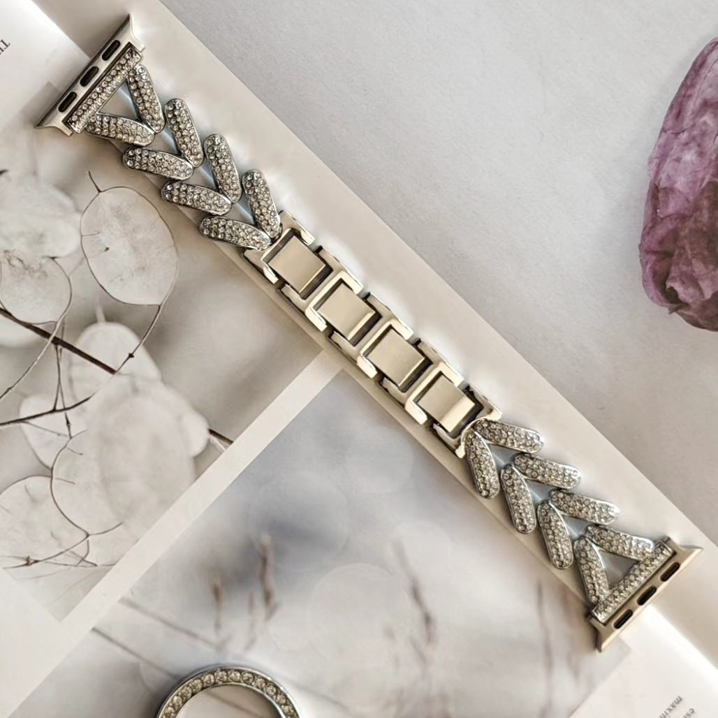 Correa de metal con diamantes Estilo clásico Universal